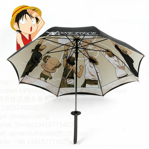 Japan design umbrella samurai sword handle umbrella with logo printing