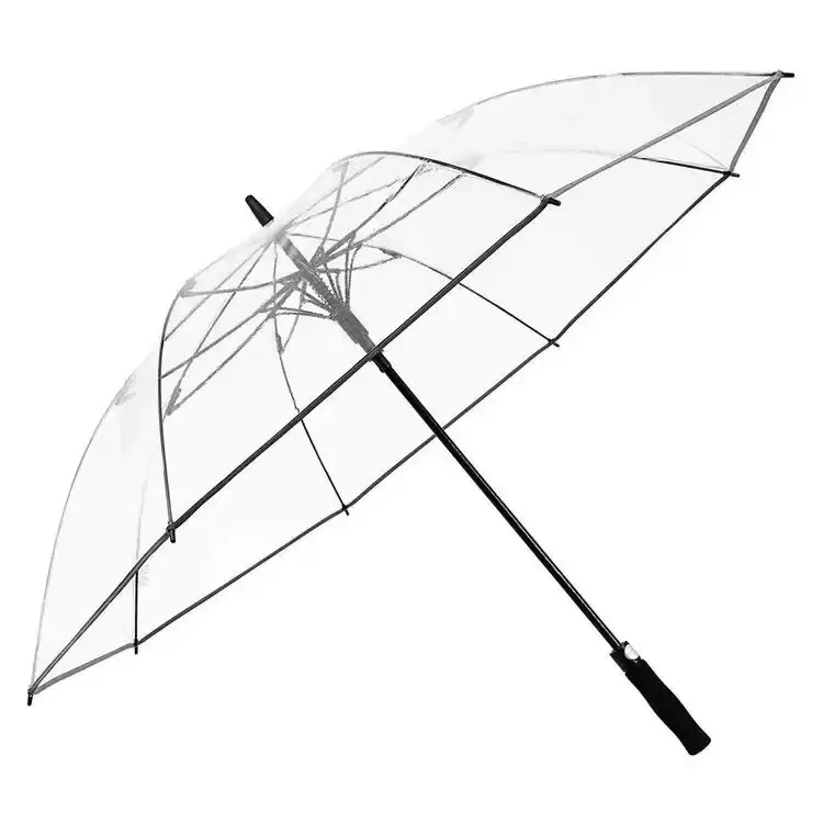 62 Inch Clear Golf Umbrella Transparent Wedding Auto Open Extra Large Stick Umbrella Oversized Umbrellas for Rain