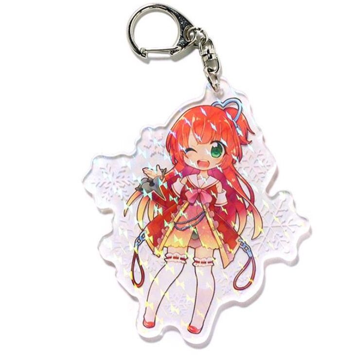 Custom Anime carton Acrylic Keychain,  cute keychain laser engraved acrylic charm glitter epoxy hologram keyring