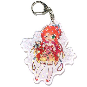 Custom Anime carton Acrylic Keychain,  cute keychain laser engraved acrylic charm glitter epoxy hologram keyring