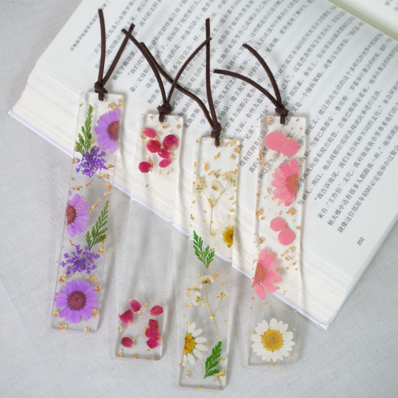 Pressed flower bookmark craft for school office student book shop supplies gift stationery,real dried flower resin bookmark