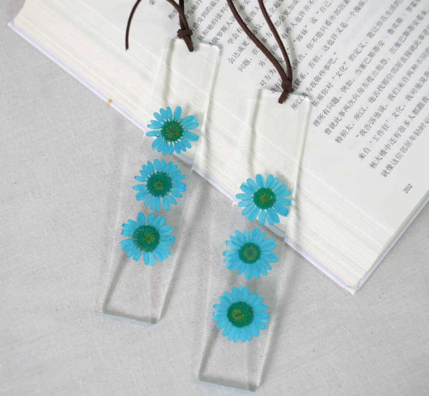 Pressed flower bookmark craft for school office student book shop supplies gift stationery,real dried flower resin bookmark