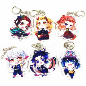 Promotional gift custom anime charm clear blanks hotel keychain,glitter epoxy/ hologram printed cartoon anime keychain