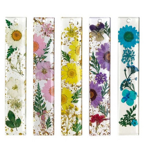 Pressed flower bookmark craft for school office student book shop supplies gift stationery,real dried flower resin bookmark