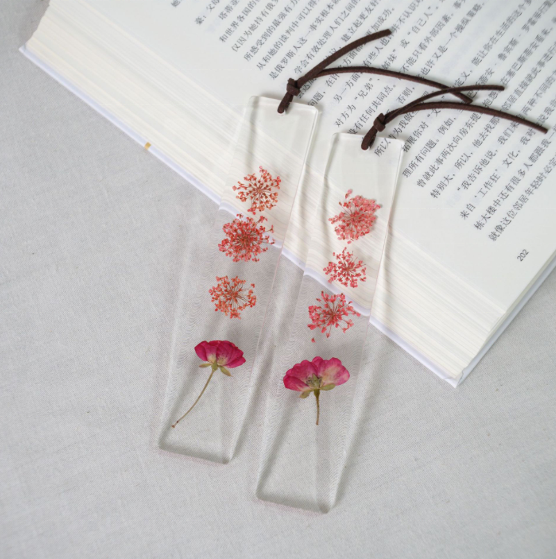 Pressed flower bookmark craft for school office student book shop supplies gift stationery,real dried flower resin bookmark