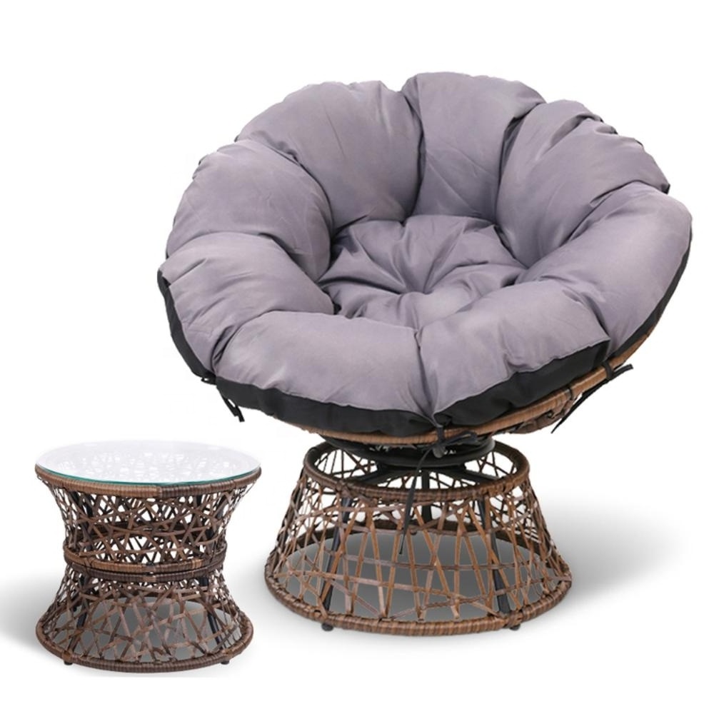 Indonesia natural home living furniture and decoration Elegant Rattan wicker Papasan Chair and table