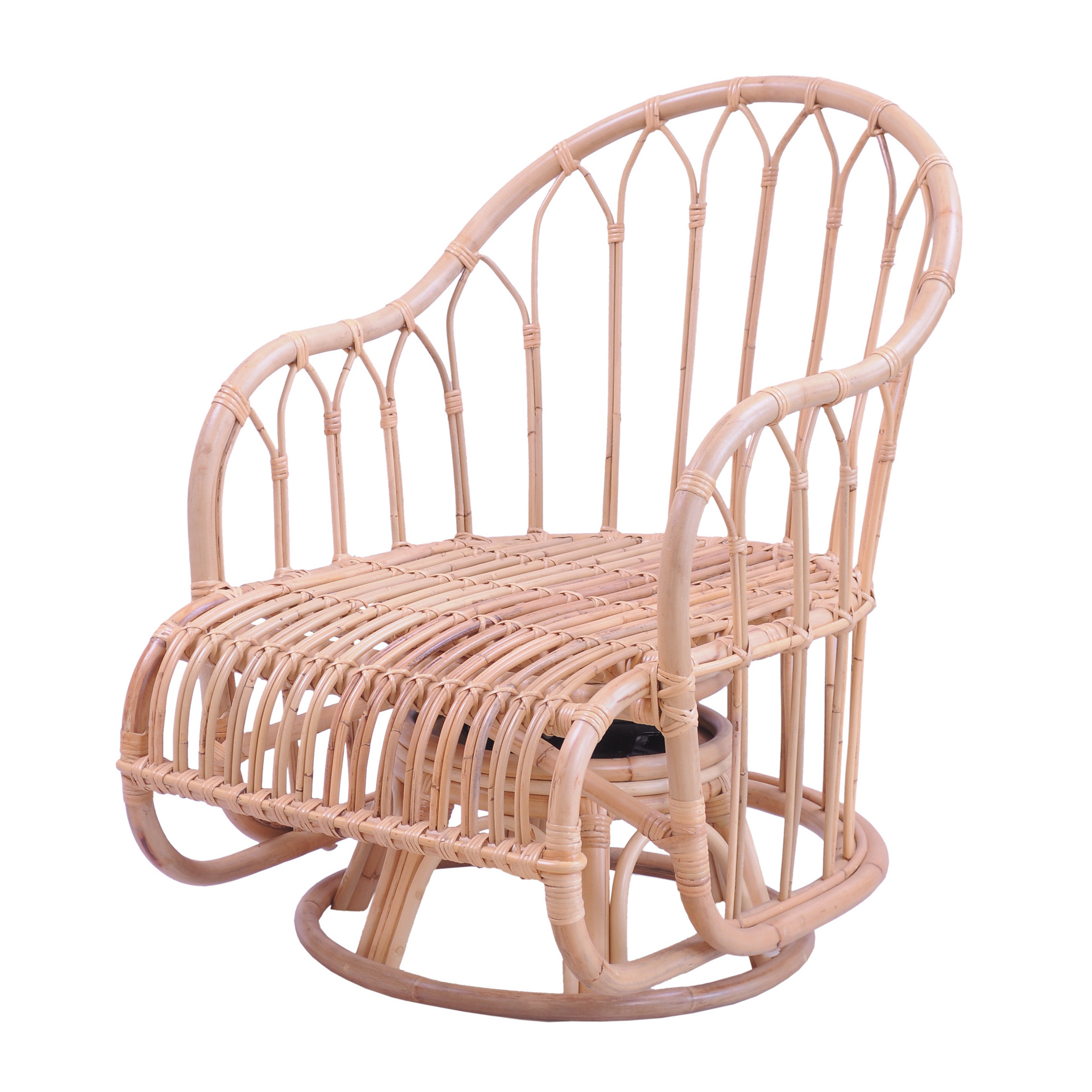 High quality wooden Dining seat garden Chair swifel rocker chair made of rattan originally from Indonesia