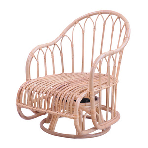 High quality wooden Dining seat garden Chair swifel rocker chair made of rattan originally from Indonesia