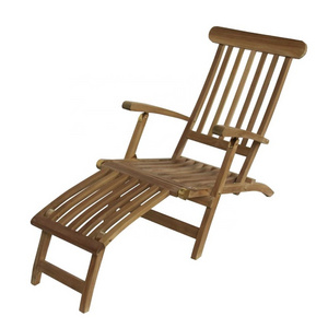 high quality Indonesian home furniture and decoration Jupiter Sun lounger with arms made of Teak Wood