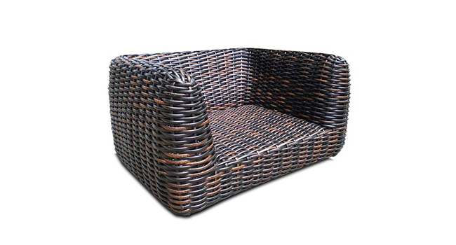 High quality Rattan Lounge Chair - Synthetic Wicker Chair - Dario Lounge Chair Black Mushroom With simple elegant modern design