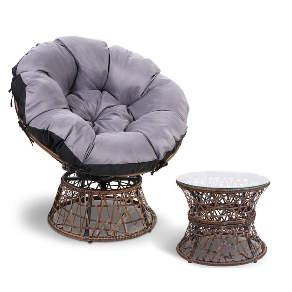 Indonesia natural home living furniture and decoration Elegant Rattan wicker Papasan Chair and table