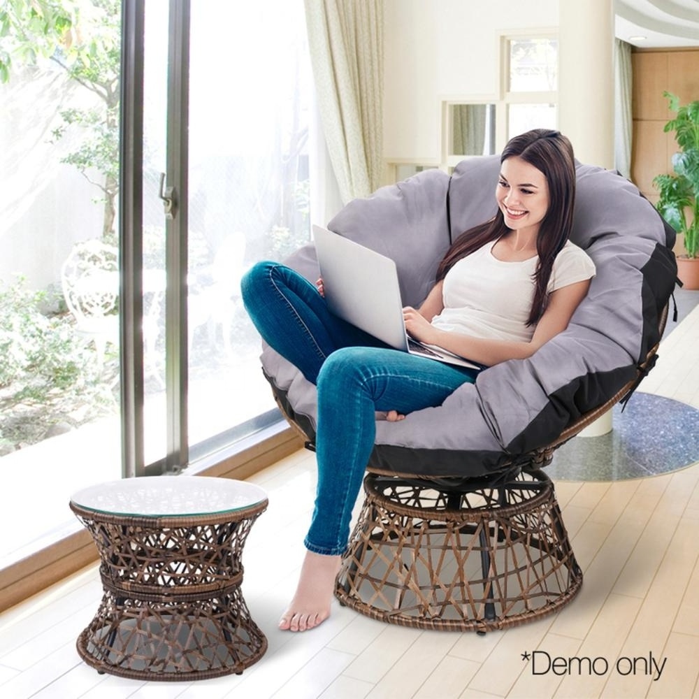 Indonesia natural home living furniture and decoration Elegant Rattan wicker Papasan Chair and table