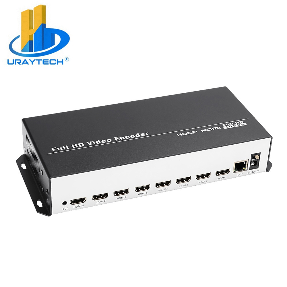 URay 8 in 1 H.265 H.264 HDMI To IP Video Encoder 8 Channels Live Streaming Encoder HD Encoders H265