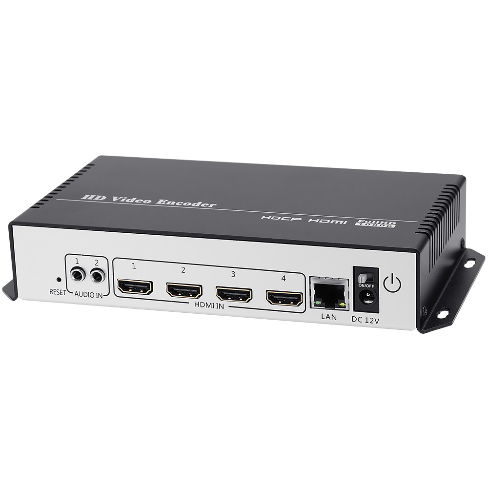 4 channels H.265 H.264 rtmp Srt stream Video encoder hdcp hd hdmi to ip live streaming encoder