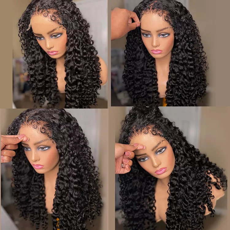 Wholesale Curly Human Hair Wig 13x4 Front Lace Wig 100% Human Hair 13x6 mongolian curly frontal wig