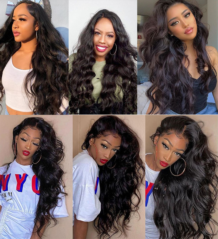 Drop Shipping Vendor Grade 11A Raw Virgin Indian human hair Hair 180% Density Natural Transparent Hd Body Wave Wig