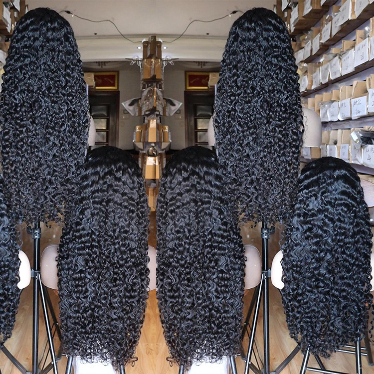 Wholesale Curly Human Hair Wig 13x4 Front Lace Wig 100% Human Hair 13x6 mongolian curly frontal wig