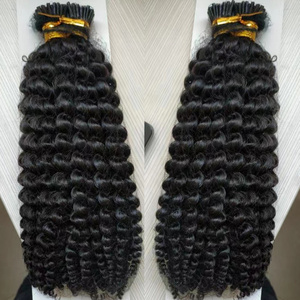 i tip hair extensions wholesale Raw Human Micro Links hair extensions Kinky Straight I tip human hair extensions