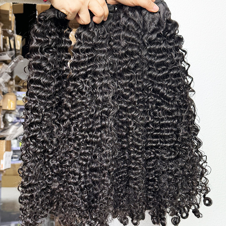 Raw Burmese Curly Human Hair Double Drawn Vietnamese cambodian virgin Human Hair cuticle aligned  Burmese curly Hair Vendor