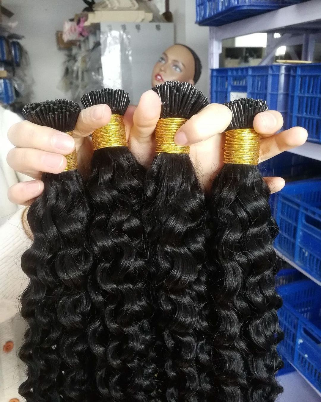 I tip keratin bone straight human hair extensions 100% Brazilian virgin 12a raw natural black i tip kinky curly hair extensions