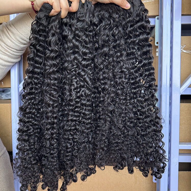 Raw Burmese Curly Human Hair Double Drawn Vietnamese cambodian virgin Human Hair cuticle aligned  Burmese curly Hair Vendor