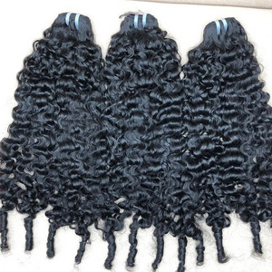 Wholesale Unprocessed Raw Burmese Curly Human Hair Bundles Cuticle Aligned Eurasian Curly raw hair bundles