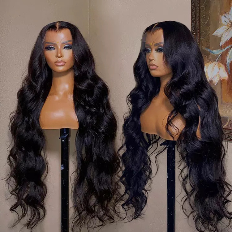 Drop Shipping Raw Virgin human hair body wave 40 inch wig Brazilian Hair Hd Lace Frontal Wigs For Black Women