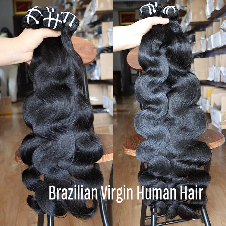 Raw Human Hair Bundles Vendor One Donor Cuticle aligned Human Hair Double Drawn body Wave Hair Bundles