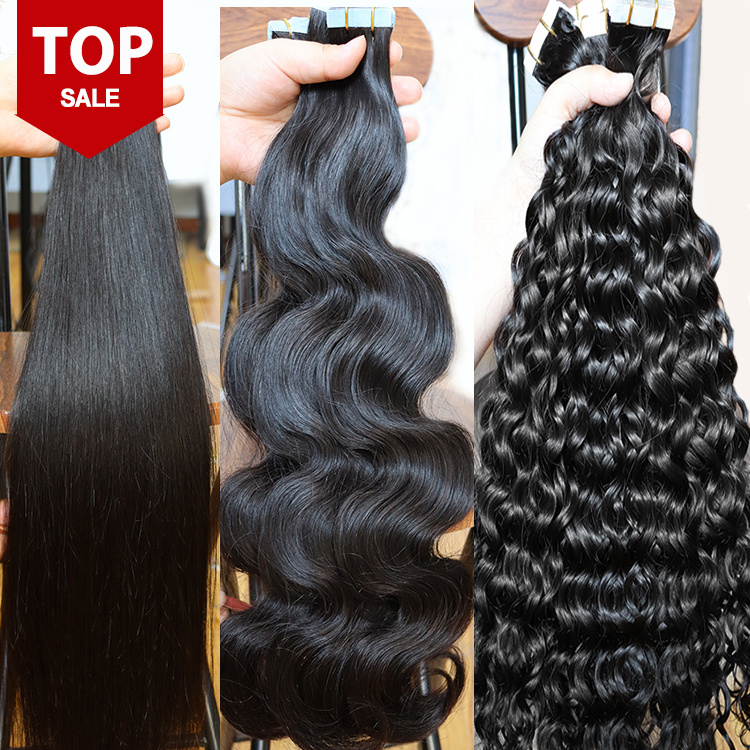 Wholesale vietnamese Virgin Tape ins Extensions 100human hair cuticle aligned tape in human hair extensions