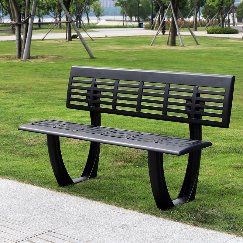 Outdoor luxury wooden seat garden bench cast aluminum patio benches metal modern park benches