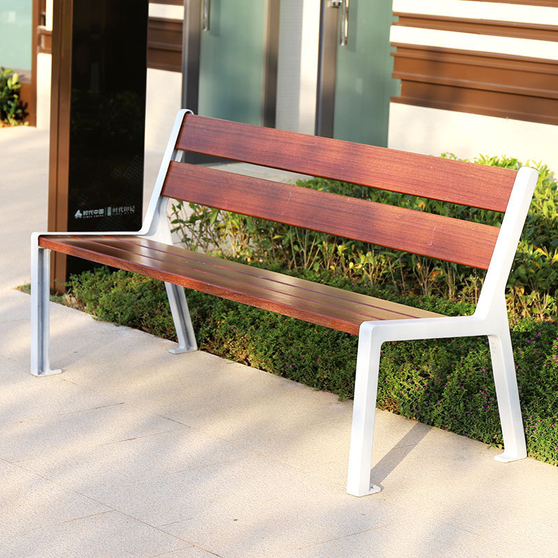 Disassembled outdoor modern furniture luxury patio street bench seating garden bench metal wooden seat