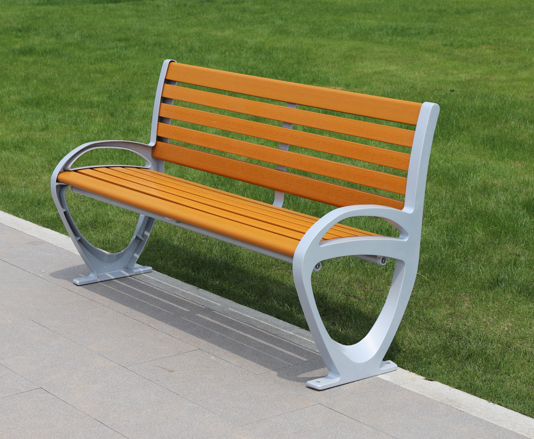 Street Rest Commercial  Public Park Benches outdoor garden teak solid wood bench