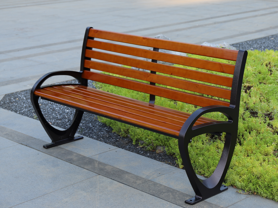 Street Rest Commercial  Public Park Benches outdoor garden teak solid wood bench