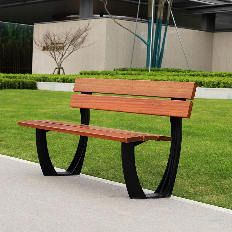 Luxury aluminum bench furniture metal wpc wooden benches seat garden patio outdoor park benches