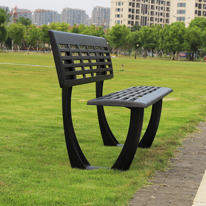 Outdoor luxury wooden seat garden bench cast aluminum patio benches metal modern park benches