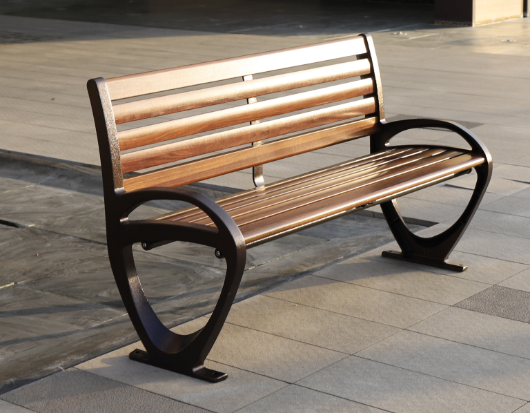 Street Rest Commercial  Public Park Benches outdoor garden teak solid wood bench