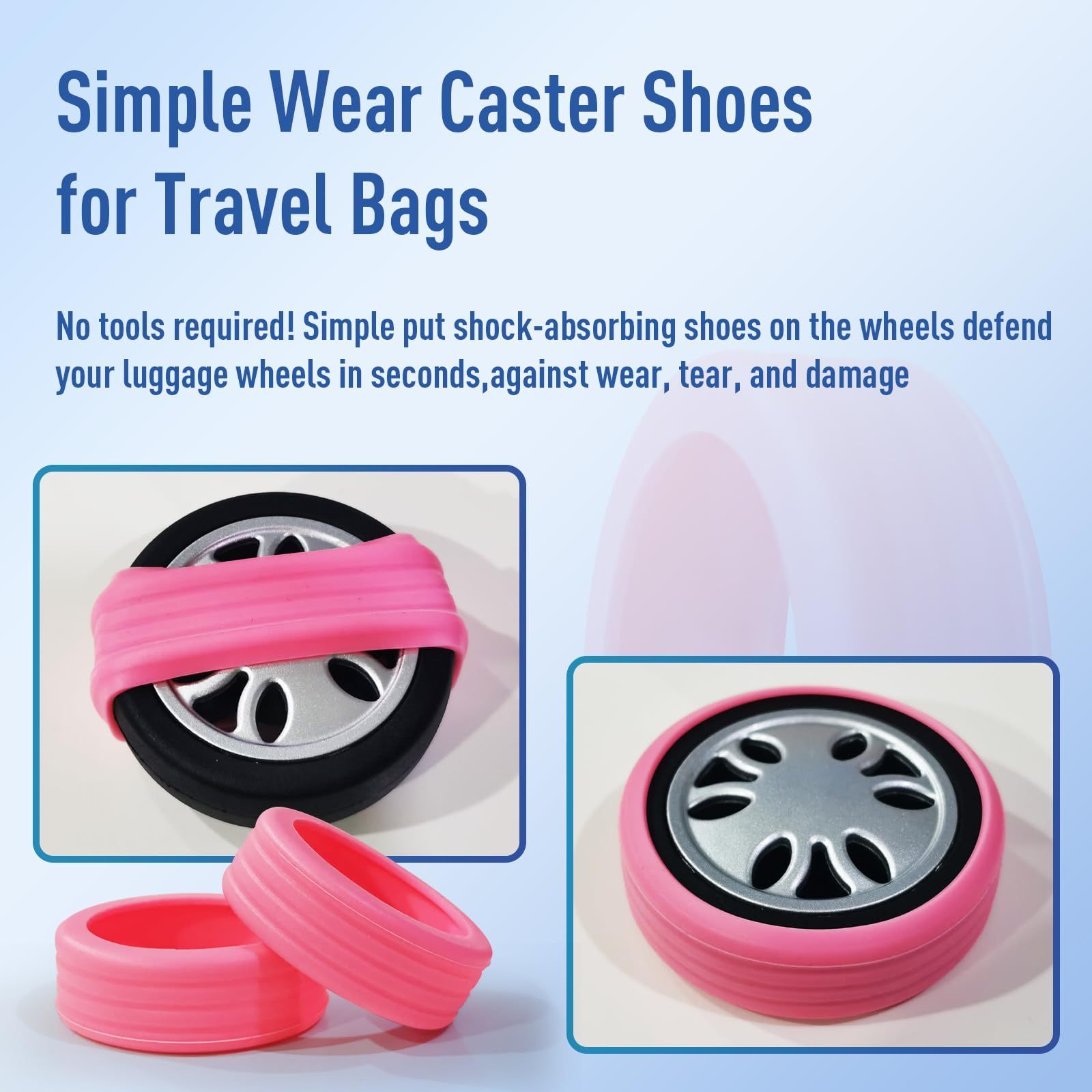 Spinner Suitcases Wheel Repair Grip Smooth Mute Portable Travel Bags Wheels Protector Trolley Box Silicone  luggage wheel cover