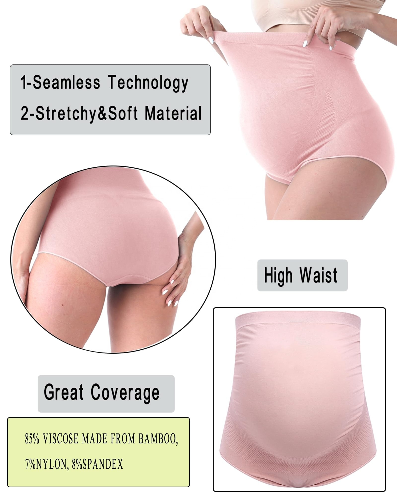 Maternity Underwear Shapewear Over Bump Plus Size Seamless Support Maternity Panties Bra Clothes High Waisted