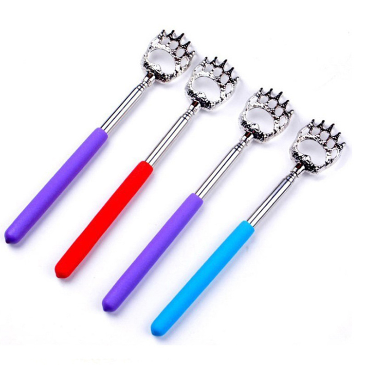 Bear Electroplating Claw Back Scratcher body massager extendable stainless steel telescopic back scratcher