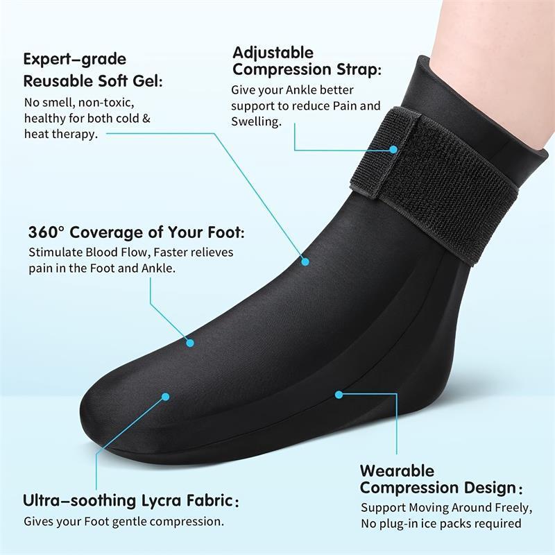 Ankle Ice Packs Wrap for Injuries  Wrap Foot Ice Pack Wrap Reusable Gel Ice Cooling Socks