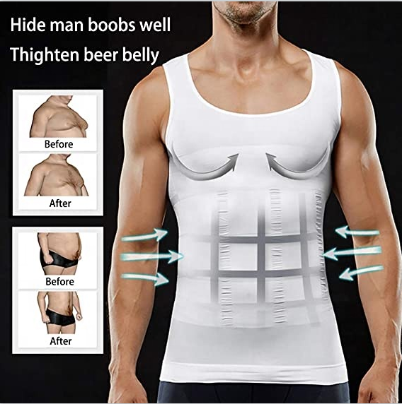 Waistcoats Men's Slimming Body Shapewear Corset Fitness Compression Tank Top Mens Body Shaper Vest Plus Size Men's Vests