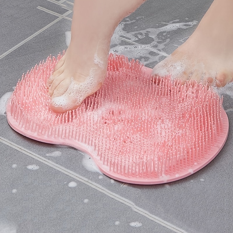 Silicone Non Slip Suction Cups Bath Massage Pad Shower Foot Massager Scrubber Bathroom Wall Mounted Back Back Exfoliator Mat