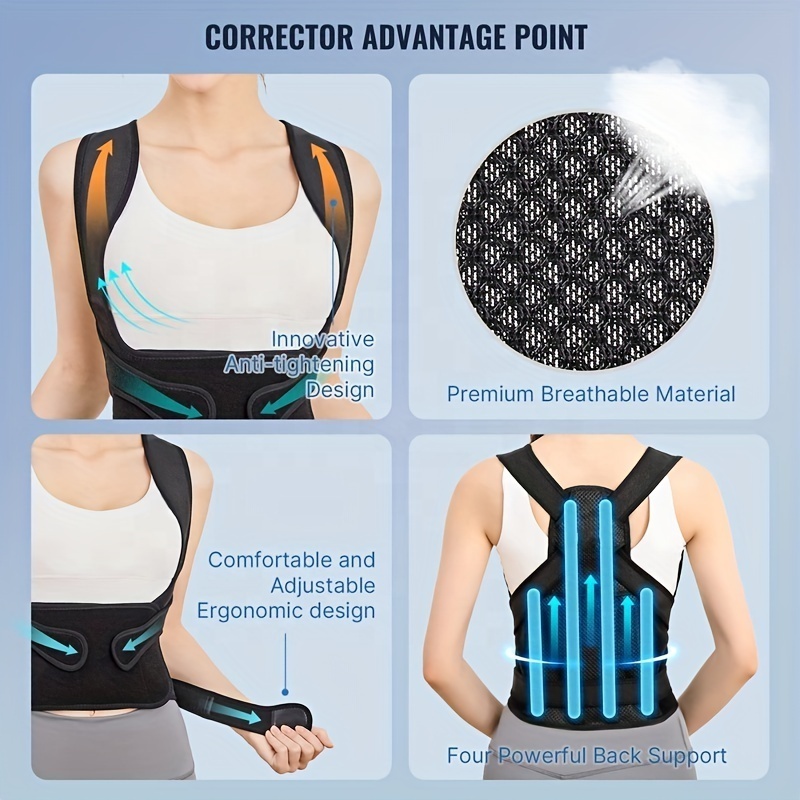 Back Posture Corrector For Women Men, Breathable And Adjustable Back Posture Brace, Back Straightener Relieves Shoulder And Back