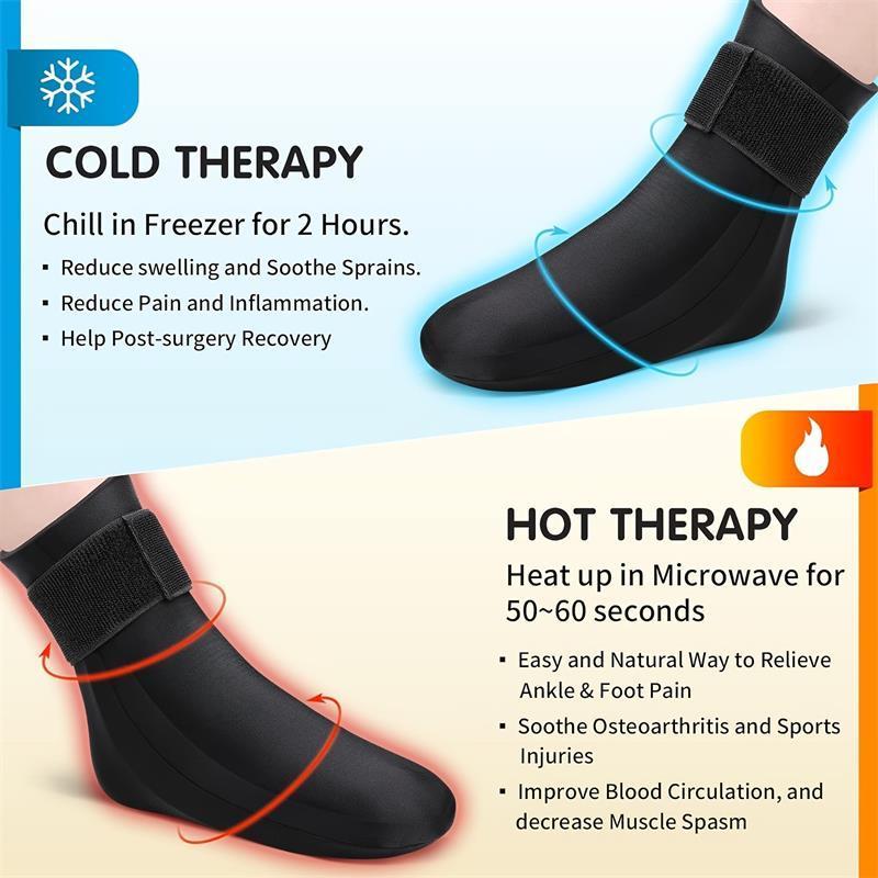 Ankle Ice Packs Wrap for Injuries  Wrap Foot Ice Pack Wrap Reusable Gel Ice Cooling Socks