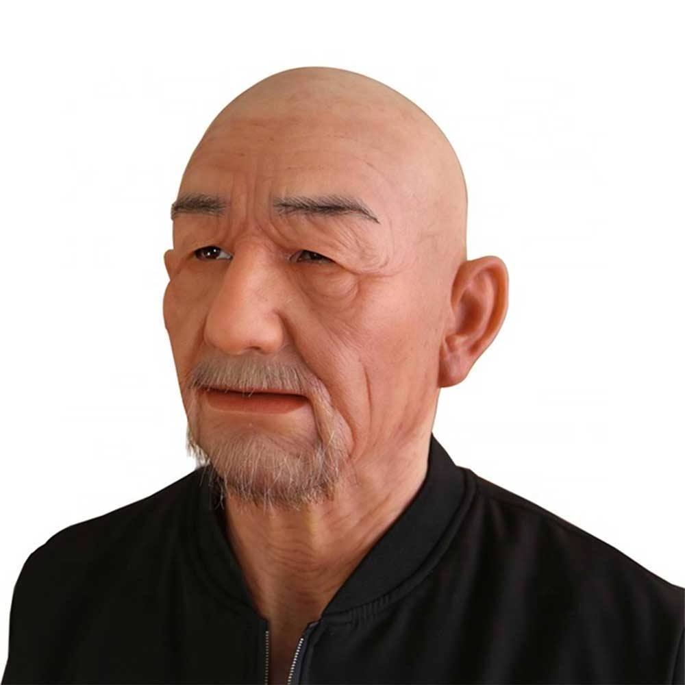 Novelty Halloween Costume Elderly William realistic male silicone mask For Custom With Wrinkled Beard