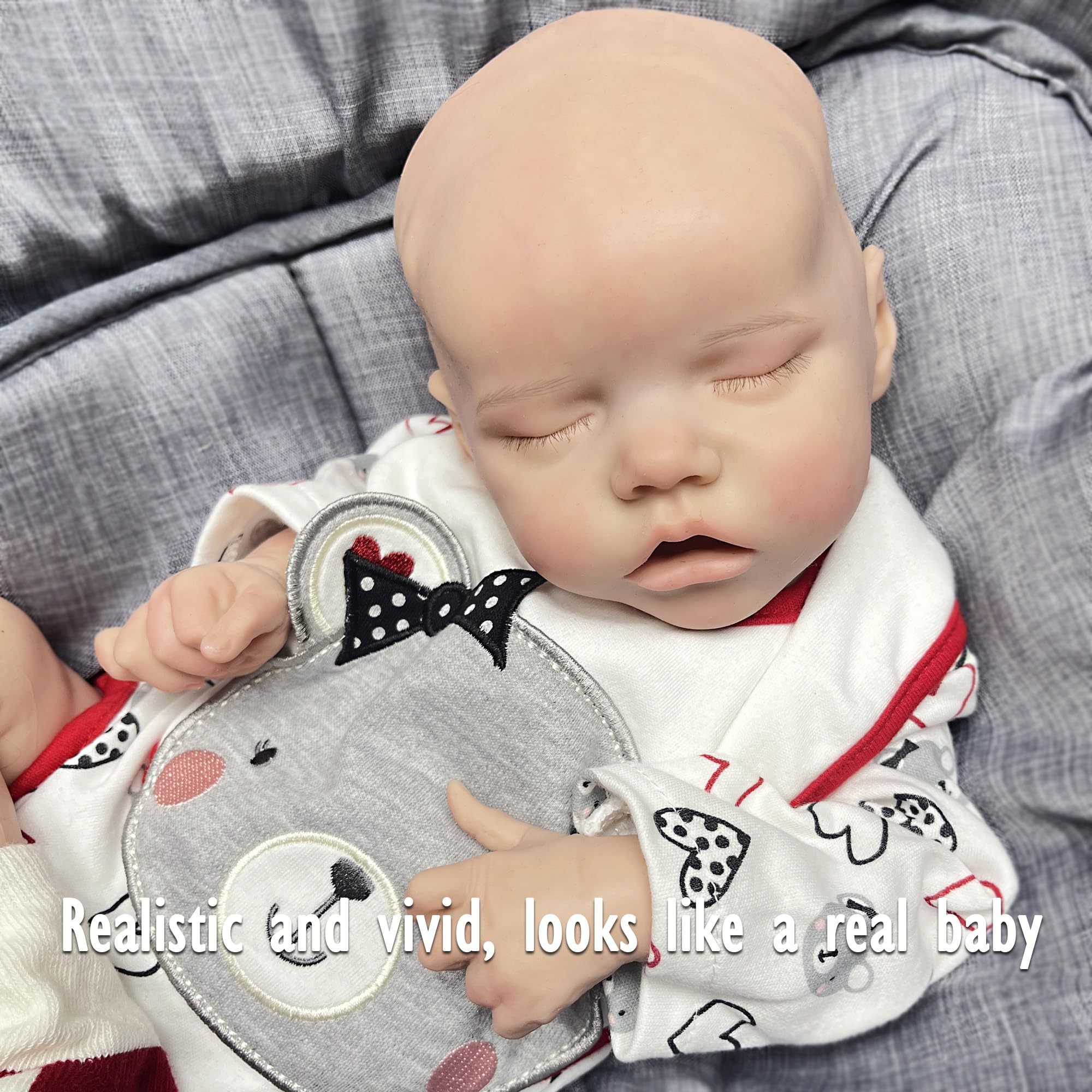 Cute Girl Realistic Artificial Silicone Reborn Baby Dolls Closed Eyes 45 cm 17.71 inch Long 2.54kg 5.6lbs Weight