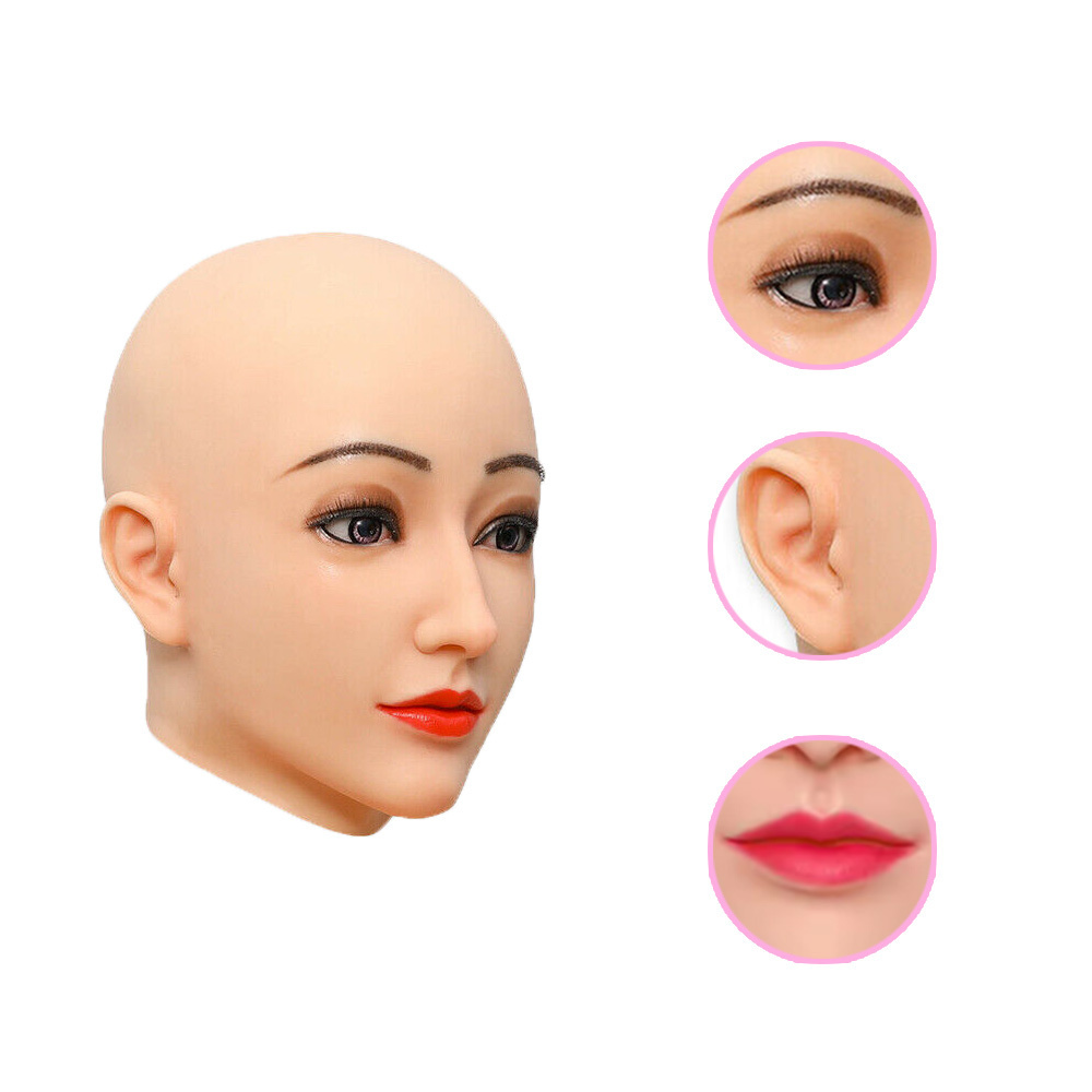 Female Face Beauty With Delicate Make Up Full Silicone Head Mask Actresses For Cross Dresser Cosplay Male To Female