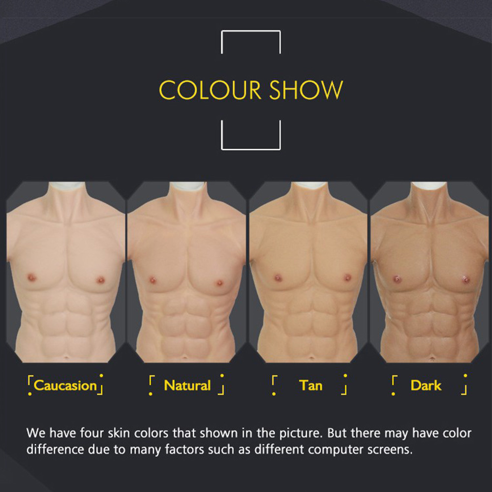 URCHOICE Silicone Male Muscle belly Realistic Artificial full Body muscle Suit with Arms for cosplay crossdressing