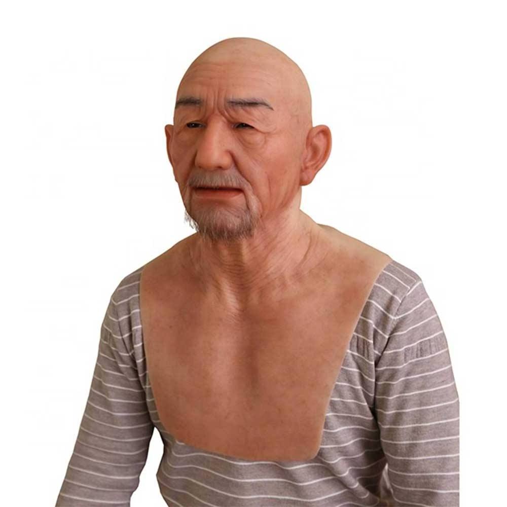 Novelty Halloween Costume Elderly William realistic male silicone mask For Custom With Wrinkled Beard