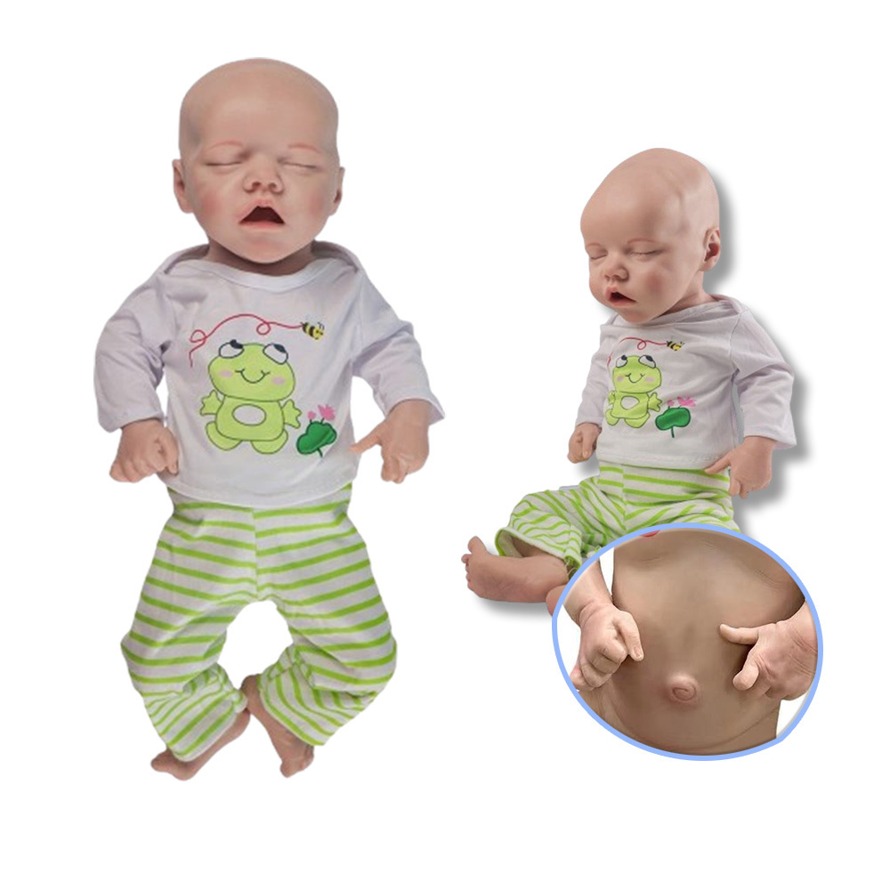 Cute Girl Realistic Artificial Silicone Reborn Baby Dolls Closed Eyes 45 cm 17.71 inch Long 2.54kg 5.6lbs Weight